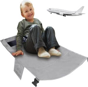 Letto da aereo per bambini - Amaca da aereo pieghevole con poggiapiedi per bambini piccoli - grigio