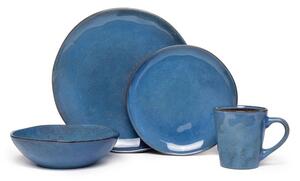 Set da pranzo in gres blu scuro 16 pezzi Glosia - Bonami Selection