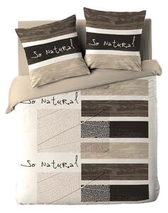 Set copripiumino e federa marrone in cotone per letto matrimoniale/per letto esteso 3 pezzi 240x220 cm So Natural – douceur d'intérieur