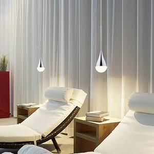 Helestra Lampada LED a sospensione DUC, cromata, IP44, Ø 7 cm dimmerabile, Cromo / Argento, Bagno, Alluminio, Moderno