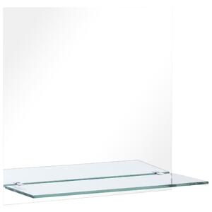 Specchio da Parete con Mensola 60x60 cm in Vetro Temperato