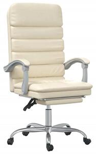 VidaXL Sedia da ufficio con funzione massaggio in Pelle finta crema