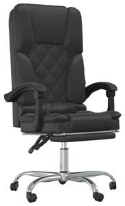 VidaXL Sedia da ufficio con funzione massaggio in Pelle finta nera