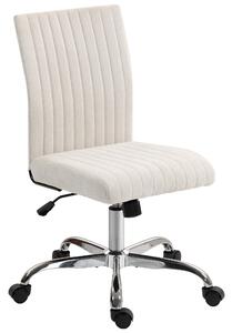 HOMCOM Sedia da ufficio senza braccioli, sedia da ufficio, altezza regolabile e girevole a 360°, 43 x 56 x 78-88 cm, crema | Aosom Italy