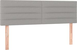 Testiera Grigio Chiaro 144x5x78/88 cm in Tessuto