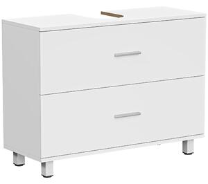 HOMCOM Mobile Sottolavabo Moderno con 2 Cassetti e Divisori per Lavabo Senza Piedistallo, 80x30x60 cm, Bianco | Aosom Italy