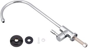 Rubinetto per cucina, raccordo 1/4", in acciaio inossidabile, con collo a "cigno" e rotazione a 360°, adatto per filtri dell'acqua