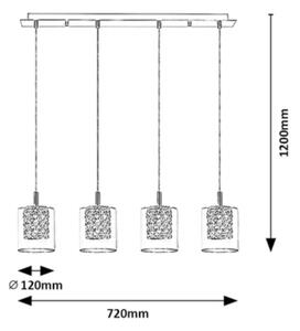 Rabalux 3116 - Lampadario in cristallo su corda DUCHESS 4xG9/40W/230V