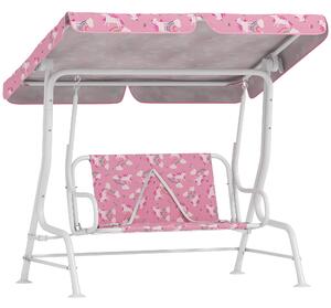 Dondolo per Bambini Altalena da Giardino 2 Posti 112x75x120 cm Rosa