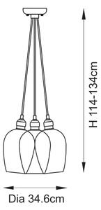 Endon 120648 - Lampada a sospensione con cavo 3xE27/10W/230V ottone
