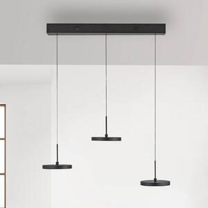 JUST LIGHT. GmbH Lampada LED a sospensione Plata, nera, 3 luci, 3.000 K dimmerabile, Nero, Soggiorno / Sala da pranzo, Metallo, Moderno