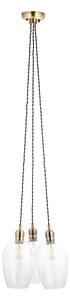 Endon 120648 - Lampada a sospensione con cavo 3xE27/10W/230V ottone