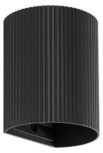 FARO 40527 - Applique SOLE 1xGU10/8W/230V nero ondulato arrotondato