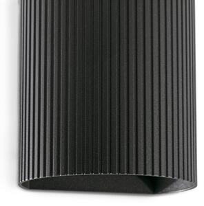 FARO 40527 - Applique SOLE 1xGU10/8W/230V nero ondulato arrotondato