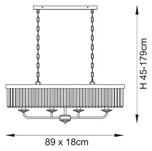 Endon 109058 - Lampadario a catena 4xE14/6W/230V cromo lucido