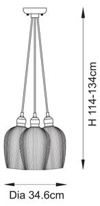 Endon 120652 - Lampadario a sospensione con cavo 3xE27/10W/230V cromo lucido