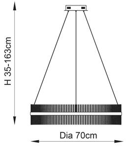Endon 107108 - Lampadario LED a sospensione su cavo, 56W/230V, 3000K, cromo lucido