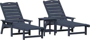 Lettino da sole 3 pcs Navy Polietilene