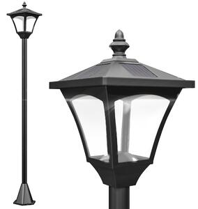Outsunny Lampada da Giardino Lampada da Terra Lampione LED da Esterno Energia Solare Impermeabile IP44 15×15×120cm Nero|Aosom