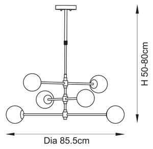 Endon 114039 - Lampadario a stelo 6xG9/3,2W/230V dorato