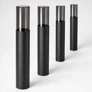 SSC-LUXon, 4 lampade da terra VARDA per esterni, nero, attacco E27 - Lampada da terra per esterni, altezza 50 cm, lampada da marciapiede di design, lampada a paletto