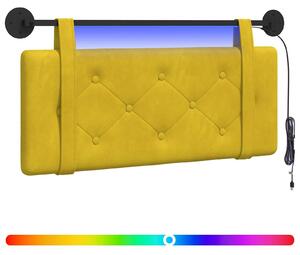 Testiera sospesa Con luce LED Giallo Velluto