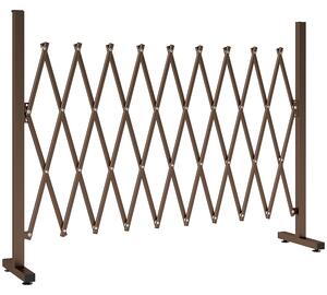 Outsunny Recinzione per Giardino a Larghezza Regolabile, in Metallo e Alluminio, 250x31x103.5 cm, Marrone | Aosom Italy