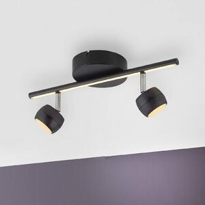 JUST LIGHT. GmbH Faretto da soffitto a LED Jarik, 2 luci, nero, 3.000 K dimmerabile, Nero, Soggiorno / Sala da pranzo, Metallo, Moderno