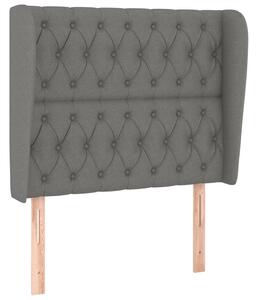 Testiera ad Orecchio Grigio Scuro 93x23x118/128 cm in Tessuto