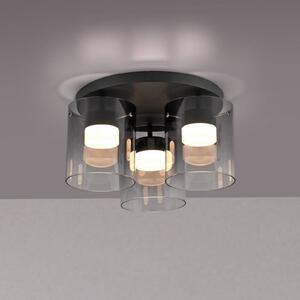 JUST LIGHT. GmbH Plafoniera a LED Elio, dimmerabile, Alluminio / Grigio / Zincato, Soggiorno / Sala da pranzo, Vetro, Moderno, Plafoniera LED