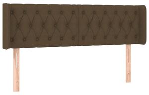 Testiera ad Orecchio Marrone Scuro 147x16x78/88 cm in Tessuto