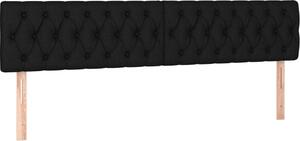 Testiera Nera 200x7x78/88 cm in Tessuto