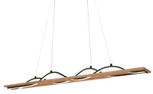 Lampada a sospensione LED Lampada a sospensione ondulata Sala da pranzo Cucina Bianco caldo Legno