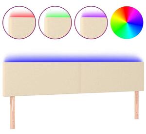 Testiera a LED Crema 160x5x78/88 cm in Tessuto