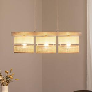 Lampada a sospensione Treeon Duolla, dimmerabile, Crema / Ambra, Soggiorno / Sala da pranzo, Legno, Lampada a sospensione
