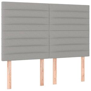 Testiera Grigio Chiaro 144x5x118/128 cm Tessuto