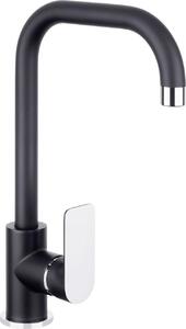 Miscelatore monocomando per lavello Cornat, modello Noir, finitura nero cromato