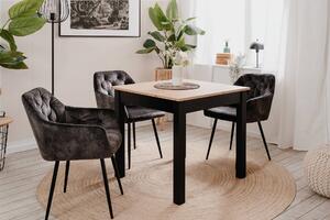Tavolo da pranzo allungabile 120 cm, rovere Artisan / nero - 80/120 x 76,5 x 80 cm (L x H x P)