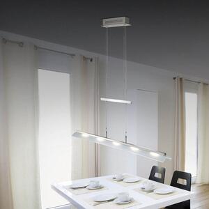Lampada a sospensione a LED, acciaio, vetro satinato, dimmerabile, L 110 cm