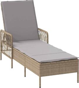 Lettino da sole Beige e Grigio Chiaro 200 x 55 x 92 cm
