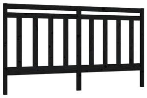 Testiera per Letto Nera 206x4x100 cm in Legno Massello di Pino