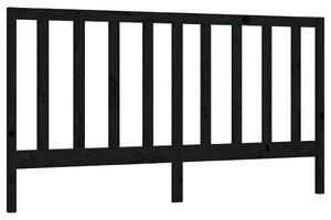 Testiera per Letto Nera 206x4x100 cm in Legno Massello di Pino