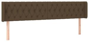 Testiera ad Orecchio Marrone Scuro 203x16x78/88 cm in Tessuto