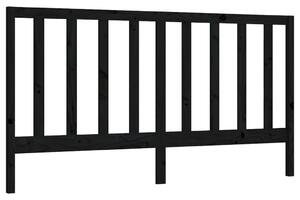 Testiera per Letto Nera 186x4x100 cm in Legno Massello di Pino