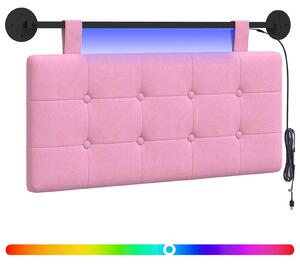 Testiera sospesa Con luce LED Rosa Tessuto