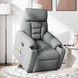 Poltrona Alzapersona Massaggi Elettrica Grigio Chiaro Tessuto