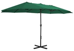 Ombrellone da Esterni con Palo in Alluminio 460x270 cm Verde