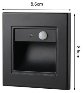 Brilagi - Lampada LED per scale con sensore STEP LIGHT LED/1,5W/230V IP44 nero