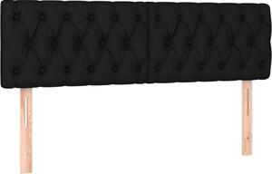 Testiera Nera 144x7x78/88 cm in Tessuto