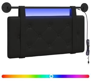 Testiera sospesa Con luce LED Nero Pelle finta